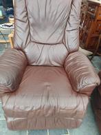 twee vintage lederen relaxen, Huis en Inrichting, Fauteuils, Ophalen, Gebruikt