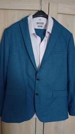 Blauw kostuum, (vest en broek) nog zo goed als nieuw,, Vêtements | Hommes, Costumes & Vestes, Enlèvement ou Envoi, Taille 56/58 (XL)