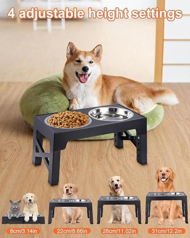Verhoogde voerbakken | opvouwbare | voederbak voor honden, Dieren en Toebehoren, Hondenvoerbakken en Drinkbakken, Nieuw, Verstelbaar
