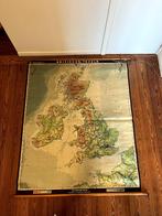 carte ancienne ecole - Iles Britanniques, Antiek en Kunst, Antiek | Schoolplaten, Ophalen