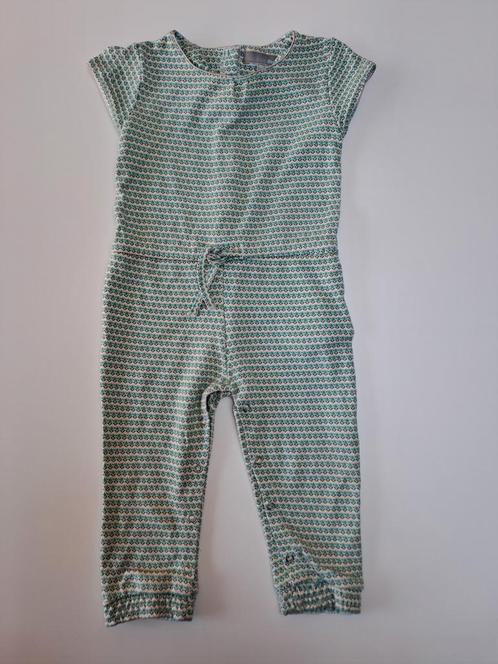 Mt 80 Turquoise, zwarte en gele jumpsuit met kapmouwen, Kinderen en Baby's, Babykleding | Maat 80, Zo goed als nieuw, Meisje, Pakje