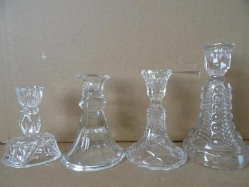Vintage kandelaars 2x kristallen kandelaar 2x kandelaar glas beschikbaar voor biedingen