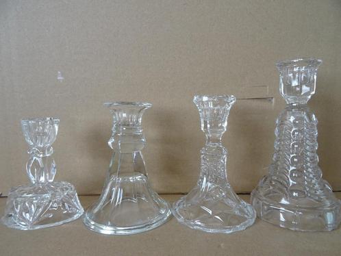 Vintage kandelaars 2x kristallen kandelaar 2x kandelaar glas, Huis en Inrichting, Woonaccessoires | Kandelaars en Kaarsen, Zo goed als nieuw