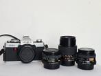 Minolta XG-1(n) Kit (35mm, 50mm en 135mm), Audio, Tv en Foto, Fotocamera's Analoog, Ophalen of Verzenden, Zo goed als nieuw, Minolta