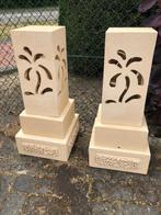 UNIEKE Set van 2 tuinlampen steen zandsteen verlichting tuin, Ophalen of Verzenden, Nieuw