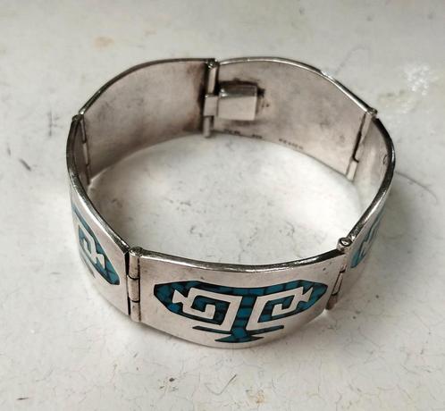 Prachtige 925 zilveren Mexicaanse armband uit 1955 Art Deco, Handtassen en Accessoires, Armbanden, Zo goed als nieuw, Ophalen of Verzenden