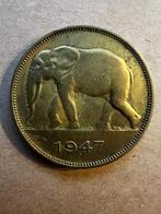 Belgisch Congo 5 frank 1947, Ophalen of Verzenden, Overig, Losse munt