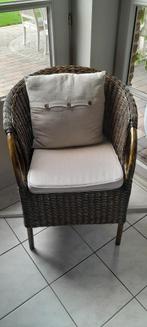 Rietenzetel bruin, Huis en Inrichting, Slaapkamer | Bedden, Ophalen, Zo goed als nieuw, Eenpersoons, Bruin