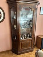 Massief eiken vitrinekast, Huis en Inrichting, Kasten | Vitrinekasten, Met plank(en), 100 tot 150 cm, 200 cm of meer, Eikenhout