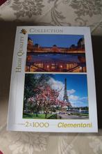 Clementoni puzzel 2 x 1000 stuks eiffeltoren en Louvre, Hobby en Vrije tijd, Gebruikt, Ophalen of Verzenden, 500 t/m 1500 stukjes