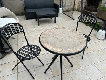 Table et chaise de jardin mosaïque et fer forgé, Maison & Meubles, Tables | Tables de salon, Enlèvement