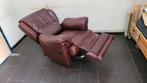 bruine manuele relaxfauteuil in zeer comfortabel echt leer, Ophalen of Verzenden, Zo goed als nieuw, Leer