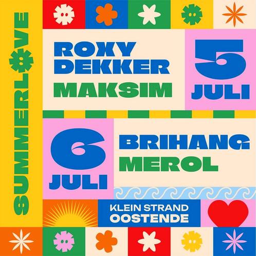 2 tickets Summerlove Festival - zondag 6 juli - Oostende, Tickets en Kaartjes, Evenementen en Festivals, Twee personen