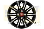 Toyota Aygo velg Aluminium 15'' 10-spaaks mat zwart / gepoli, Auto-onderdelen, Banden en Velgen, 15 inch, Verzenden, Nieuw, Band(en)