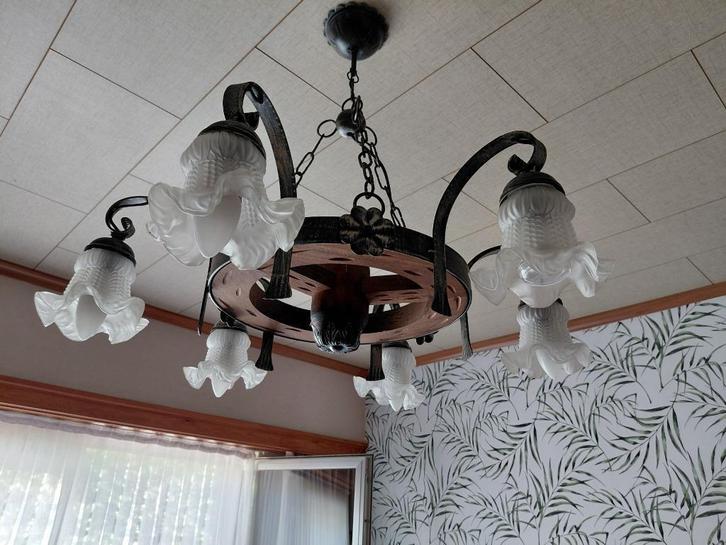 Kroon Luchter in wielvorm met 6 armen, Antiek en Kunst, Antiek | Verlichting, Ophalen