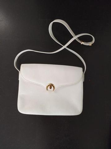 vintage leren handtas wit beschikbaar voor biedingen