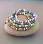 Afrikaanse buisvormige heishi armbanden voor dames of heren, Blauw, Nieuw, Ophalen of Verzenden, Elastiek
