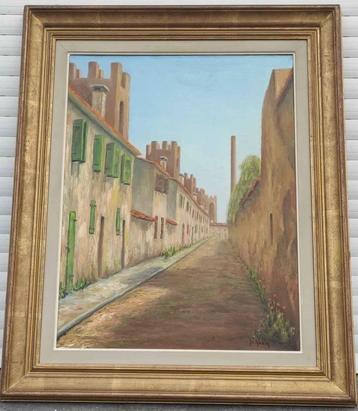huile sur toile ruelle signe johanna gobin beschikbaar voor biedingen