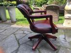 ENGELSE CHESTERFIELD BUREAUSTOEL IN LEDER KLEUR WIJNROOD, Comme neuf, Chaise de bureau, Enlèvement, Rouge