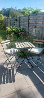 Tuinset Ikea met bijhorende kussens, Gebruikt, Bijzettafel, Tuinset, Hout