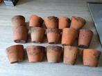 15 vieux pots en terre cuite, Jardin, Terracotta, Utilisé, Moins de 25 cm