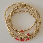Bracelets dorés/rouges, Autres matériaux, Rouge, Avec bracelets à breloques ou perles, Enlèvement ou Envoi
