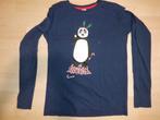donkerblauwe longsleeve met kerstpanda Hema 152/164, Gebruikt, Jongen of Meisje, Ophalen of Verzenden, Shirt of Longsleeve