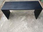 Rechthoekige houten tafel in zwarte beits, Ophalen, Gebruikt, 100 tot 150 cm, 25 tot 50 cm