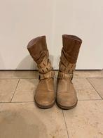 Bottines neige cuir, Beige, Porté, Uty, Boots et Botinnes