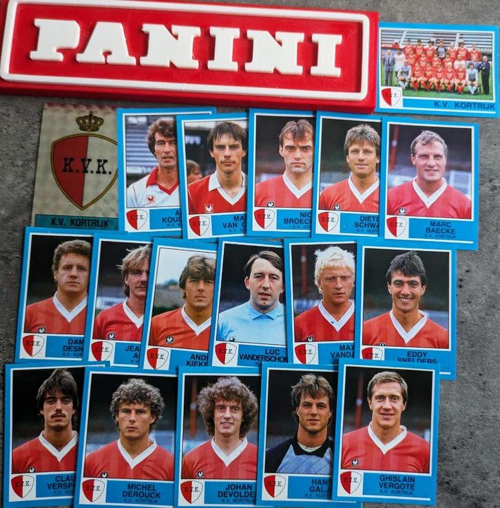 PANINI FOOTBALL 87 KVK KORTRIJK 18 STICKERS 1987, Hobby en Vrije tijd, Stickers en Plaatjes, Verzenden