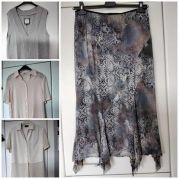 Boutique dameskleding/Rok+ 2 blouses + 1 trui /T.40