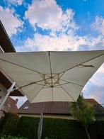 Hangparasol alu wit 3,5 x 3m voet 120 kg op wielen, Tuin en Terras, Ophalen, Kantelbaar, Gebruikt, Zweefparasol