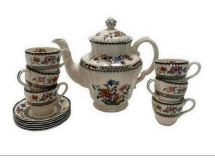 Spode England Servies 1815 antiek theepot kop en schotels, Antiek en Kunst, Antiek | Servies los, Ophalen of Verzenden