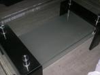 Salontafel zwart met glas, Ophalen, Gebruikt, 100 tot 150 cm, 50 tot 100 cm