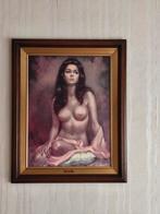 Zeer mooi schilderij met eiken kader, Antiek en Kunst, Ophalen of Verzenden