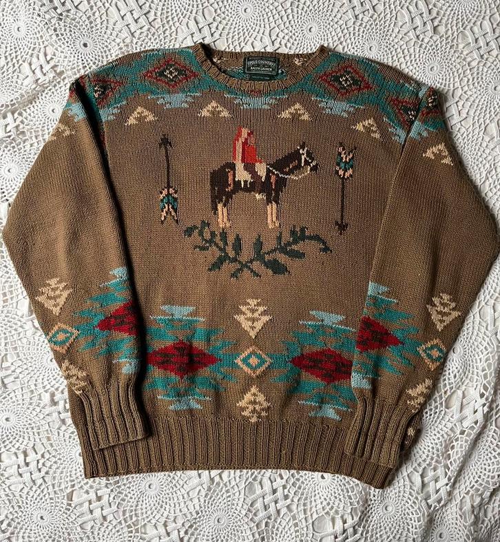 Ralph Lauren Country Vintage “Southwest Horse Rider” –  L, Vêtements | Hommes, Pulls & Vestes, Comme neuf, Taille 52/54 (L), Beige