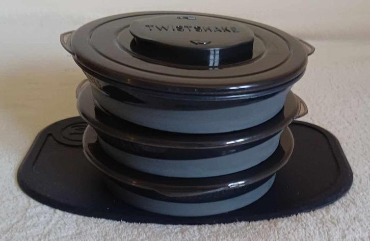 Twistshake klikmat + 3 borden grijs, Kinderen en Baby's, Babyvoeding en Toebehoren, Gebruikt, Ophalen of Verzenden