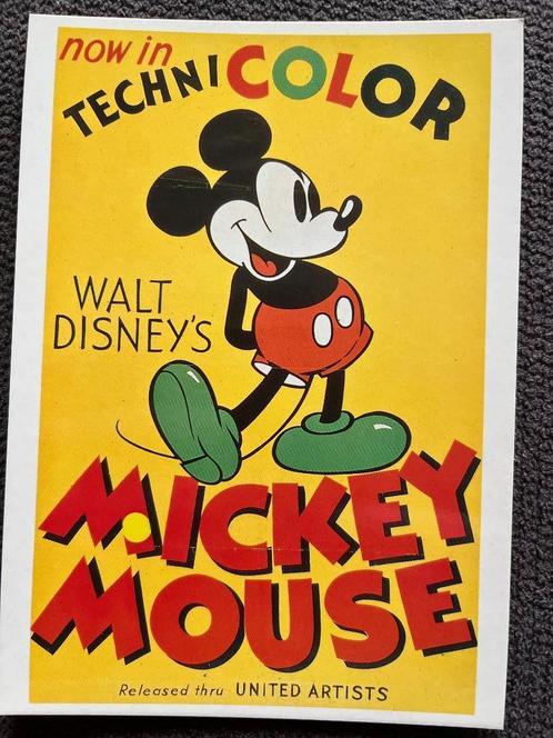 Postkaart Disney Mickey Mouse 'Technicolor', Verzamelen, Disney, Zo goed als nieuw, Plaatje of Poster, Mickey Mouse, Verzenden