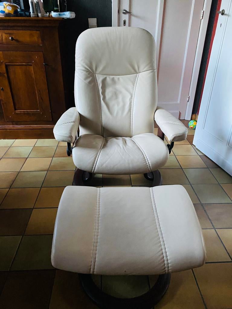 Fauteuil Stressless avec repose-pieds, 75 à 100 cm, Klassiek, Comme neuf, Enlèvement