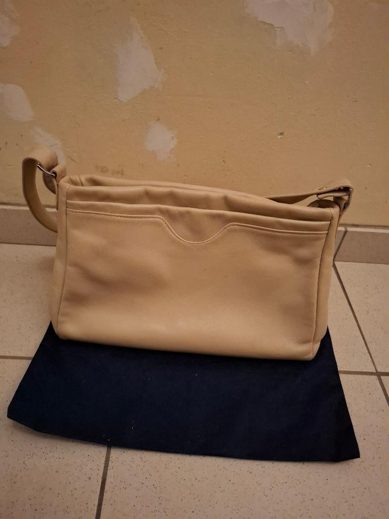 Lederen handtas made italy, Ophalen of Verzenden, Zo goed als nieuw, Wit, Handtas