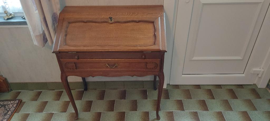 Secretaire lodewijk XV in eikenhout nieuwstaat 80x90/72x42cm, Maison & Meubles, Armoires | Secrétaires, Enlèvement, Comme neuf