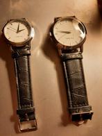 Dames en heren uurwerk pierre cardin met lederen bandjes, Overige merken, Overige materialen, Leer, Verzenden