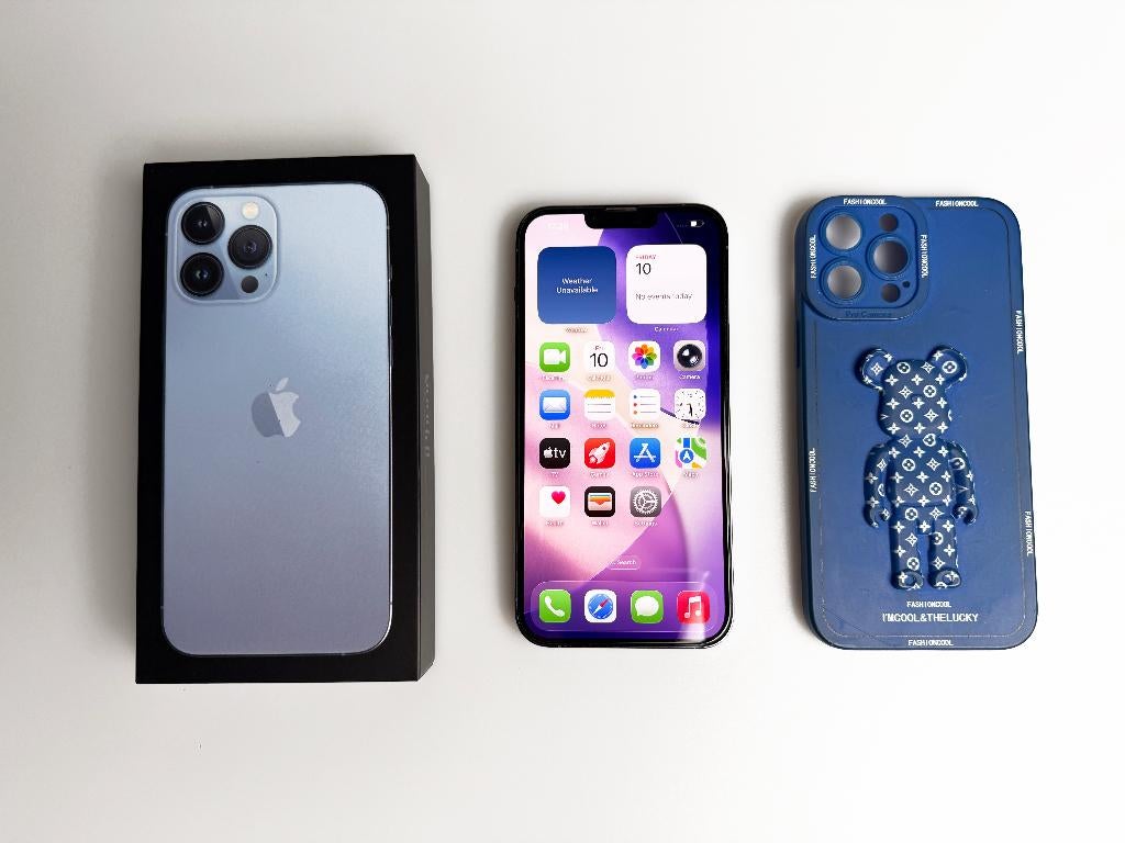 iPhone 13 Pro Max 256 GB, Nieuw batteri 100%, Telecommunicatie, Mobiele telefoons | Apple iPhone, Blauw, Zonder simlock, Ophalen