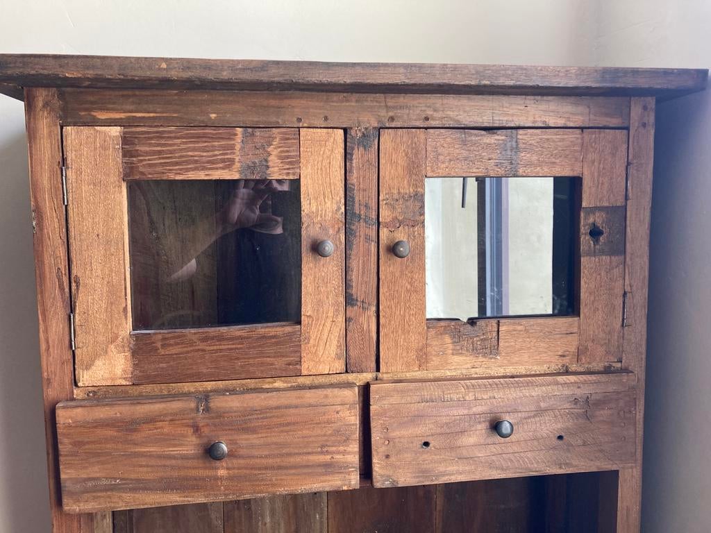 Indonesche buffetkast, Ophalen, Indonesie, Teakhout, Zo goed als nieuw