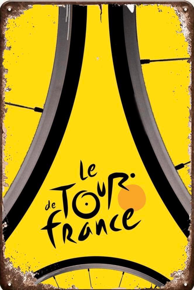 Panneau en métal Tour de France - Mancave vintage rétro, Collections, Marques & Objets publicitaires, Neuf, Panneau publicitaire