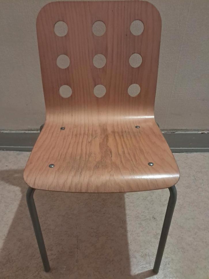 Chaise de collège Vintage., Maison & Meubles, Chaises, Utilisé, Une, Bois, Métal, Enlèvement