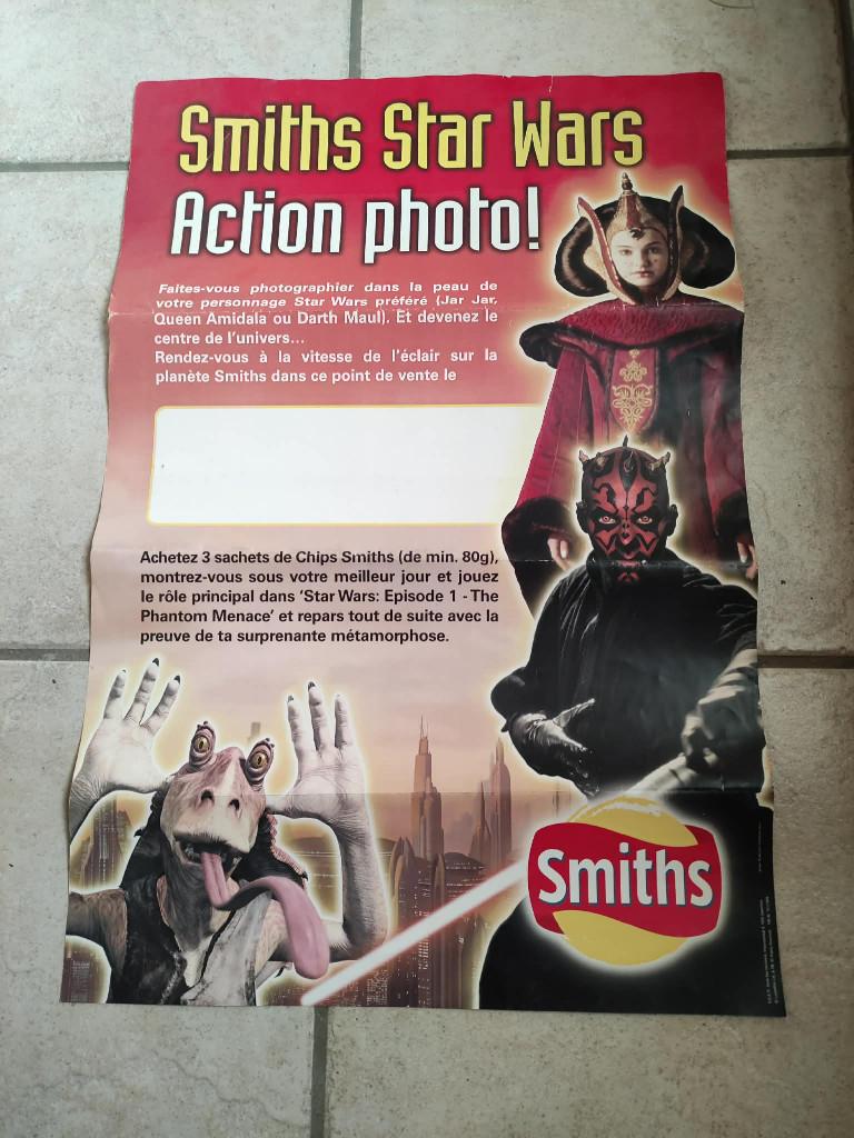 rare poster publicitaire star wars smiths collection, Enlèvement ou Envoi, Utilisé, Livre, Poster ou Affiche