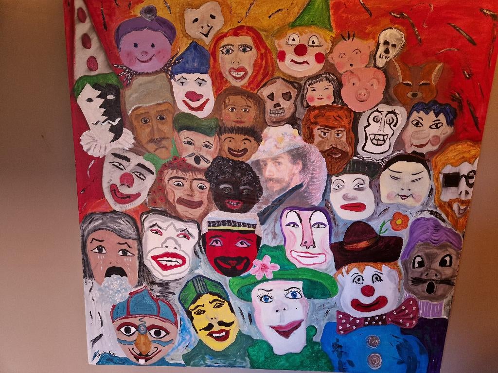 Schilderij Ensor Olie op Canvas, Ophalen of Verzenden