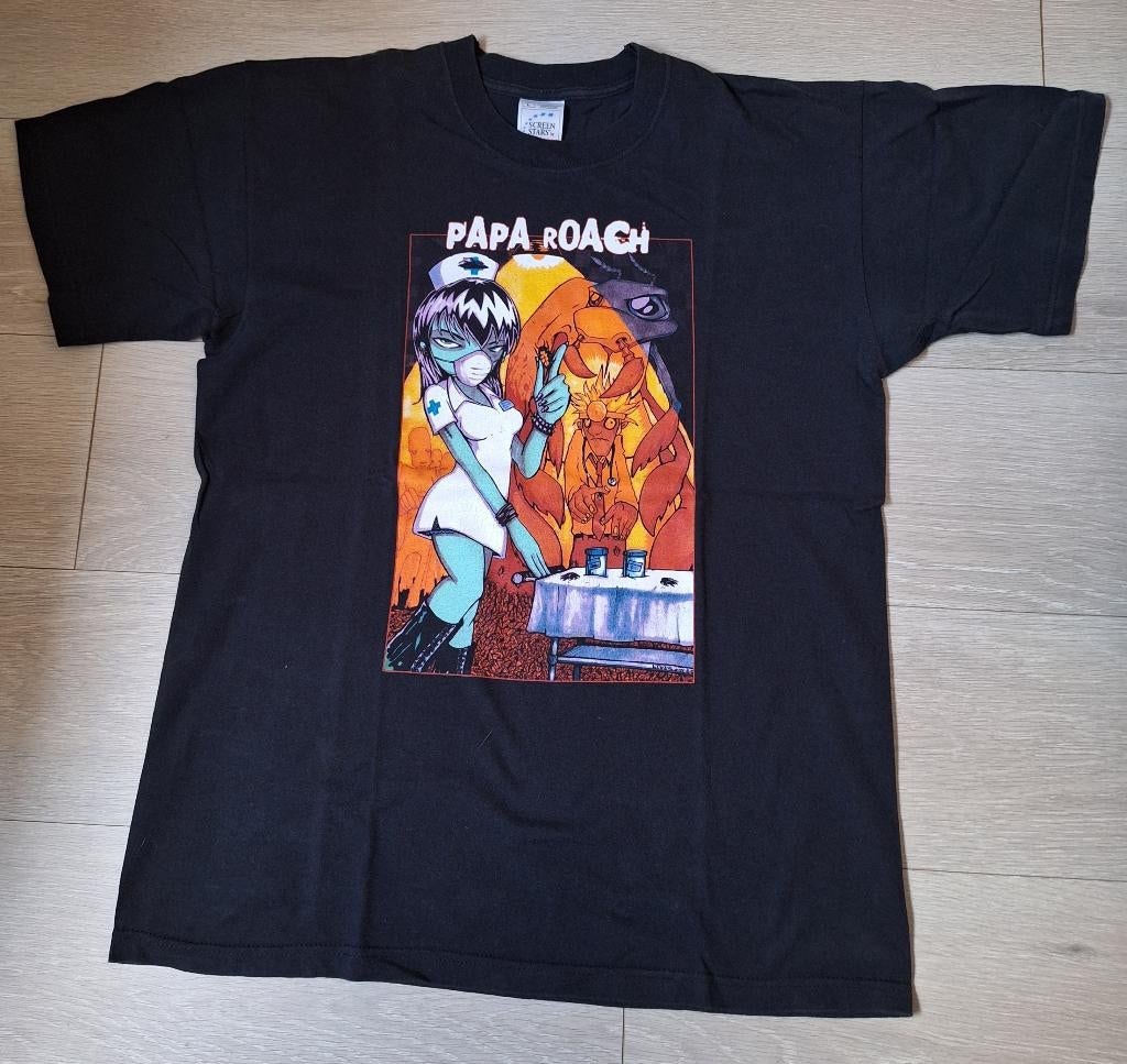 Origineel vintage Papa Roach T-shirt uit 2000, maat L, Collections, Vêtements & Patrons, Enlèvement ou Envoi, Comme neuf, Chemise