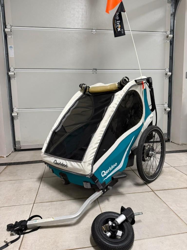 Fietskar Queridoo KidGoo 2 (2020), Fietsen en Brommers, Fietsaccessoires | Aanhangwagens en Karren, Gebruikt, Kinderkar, 20 tot 40 kg